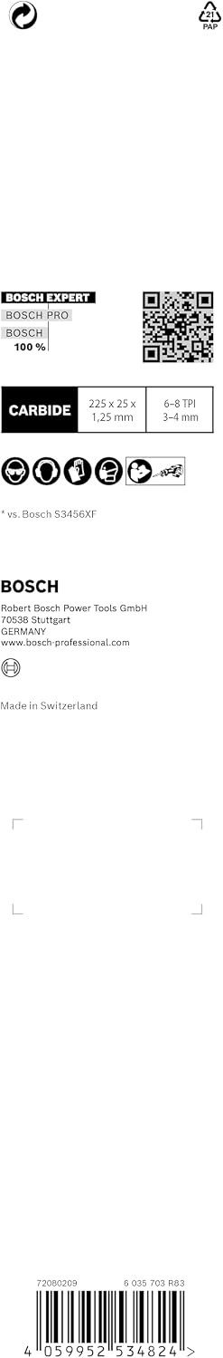 Bosch Professional 3x Expert ‘Multi Material’ S 1156 XHM Säbelsägeblatt (für Gusseisen, Länge 225 mm