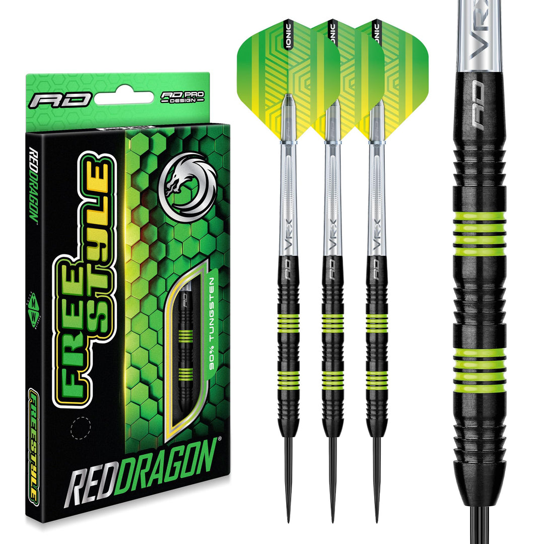 RED DRAGON Freestyle Tungsten Darts Set mit Flights und Schäfte 24.0 Gramm, 24.0 Gramm