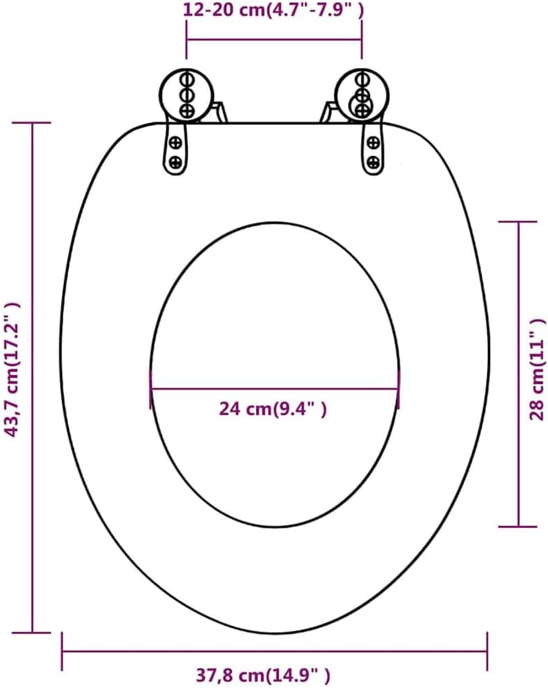 vidaXL WC Sitz MDF Brille Klodeckel Toilettensitz Toilettendeckel Klositz Altholz, Altholz