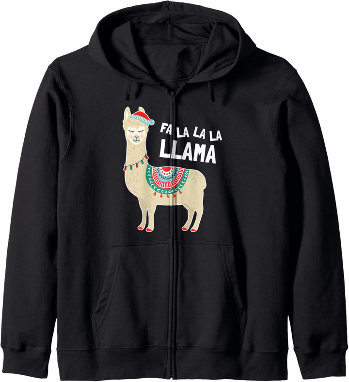 Lama Weihnachten Fa La La La Llama Kapuzenjacke