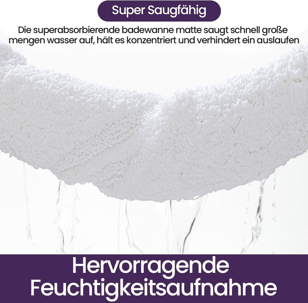 DEXI Badezimmerteppich 60 x 110 cm, Badteppich rutschfest Waschbar, weicher Badematte, Mikrofaser Ab