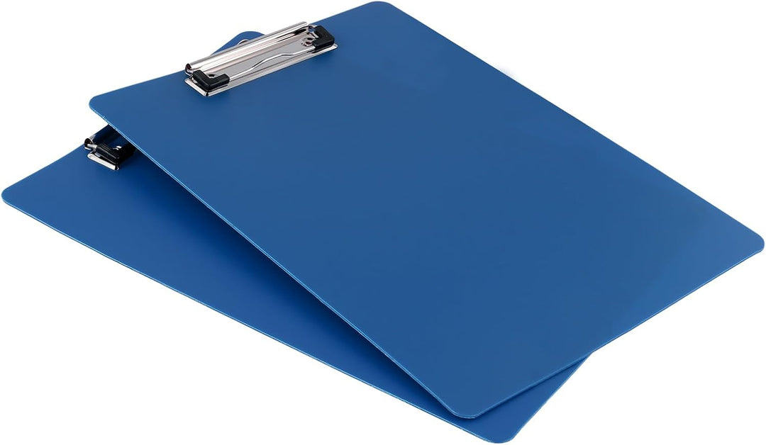 12 Stück Klemmbrett A4, 31,5 x 22,5cm Blau Schreibplatte aus Kunststoff, Klemmbretter A4 für Büro un