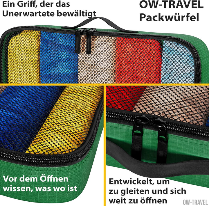 OW-Travel Einfach zu Organisierende Packtaschen für Koffer. Kleiderlagerung mit Reisewürfeln ein Kle