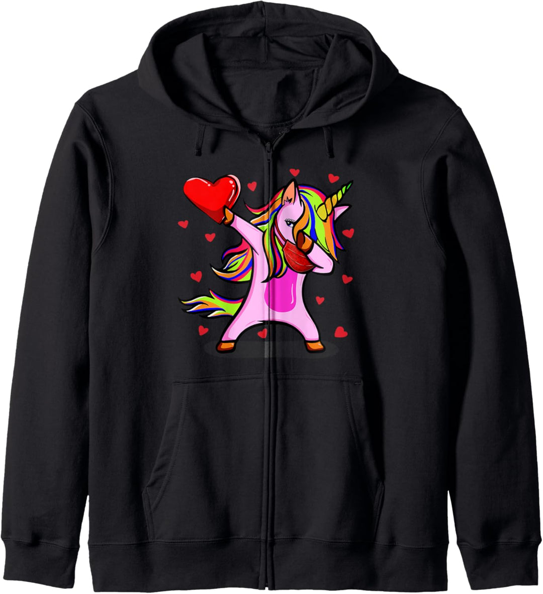 Dabbing Unicorn Wears Face Mask Valentins Kostüm Geschenke Kapuzenjacke