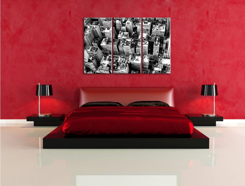 Pixxprint New York City als Leinwandbild/Grösse: 3 Teilig (120x80) cm/Wandbild/Kunstdruck/fertig bes