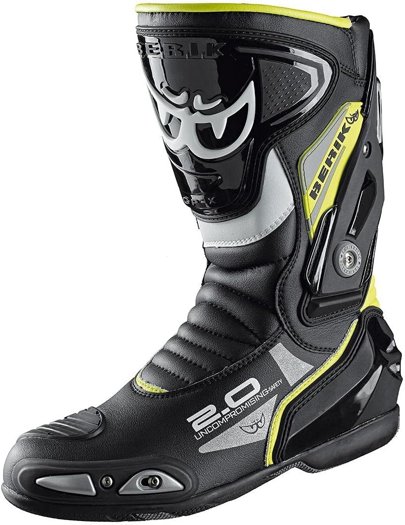 Berik Shaft 2.0 Motorradstiefel, schwarz/gelb, 46 46 EU Schwarz Gelb, 46 EU Schwarz Gelb