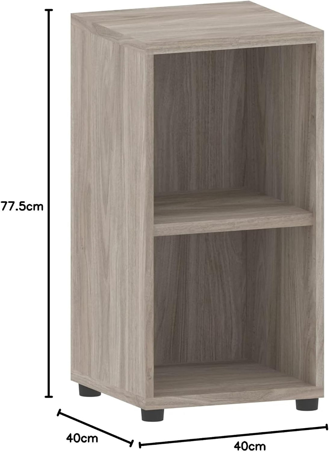 Aktenregal 2 Fächer| Büroregal 2 OH 40x40x77cm aus Holz | Büromöbel Ordnerregal Bücherregal Regal Ho