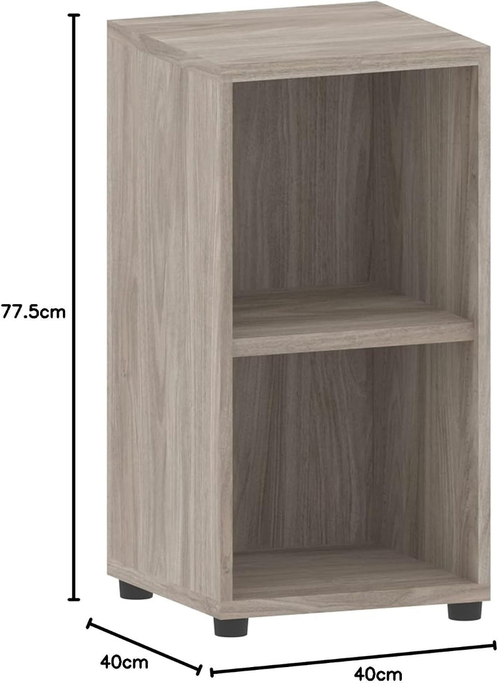 Aktenregal 2 Fächer| Büroregal 2 OH 40x40x77cm aus Holz | Büromöbel Ordnerregal Bücherregal Regal Ho
