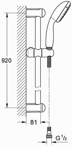 GROHE Tempesta 100 | Brause- und Duschsysteme - Brausestangenset | 900 mm, 2 Strahlarten, FESTE BOHR