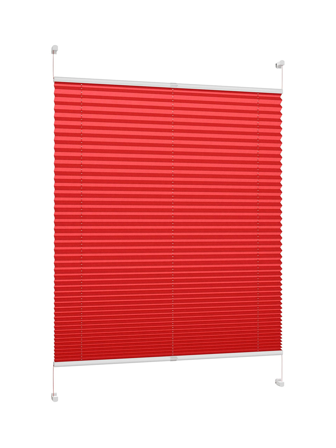 DécoProfi Plissee ohne Bohren Rot 80cm x 220cm (max. Gesamthöhe Fensterflügel) I Verspannte Plissees