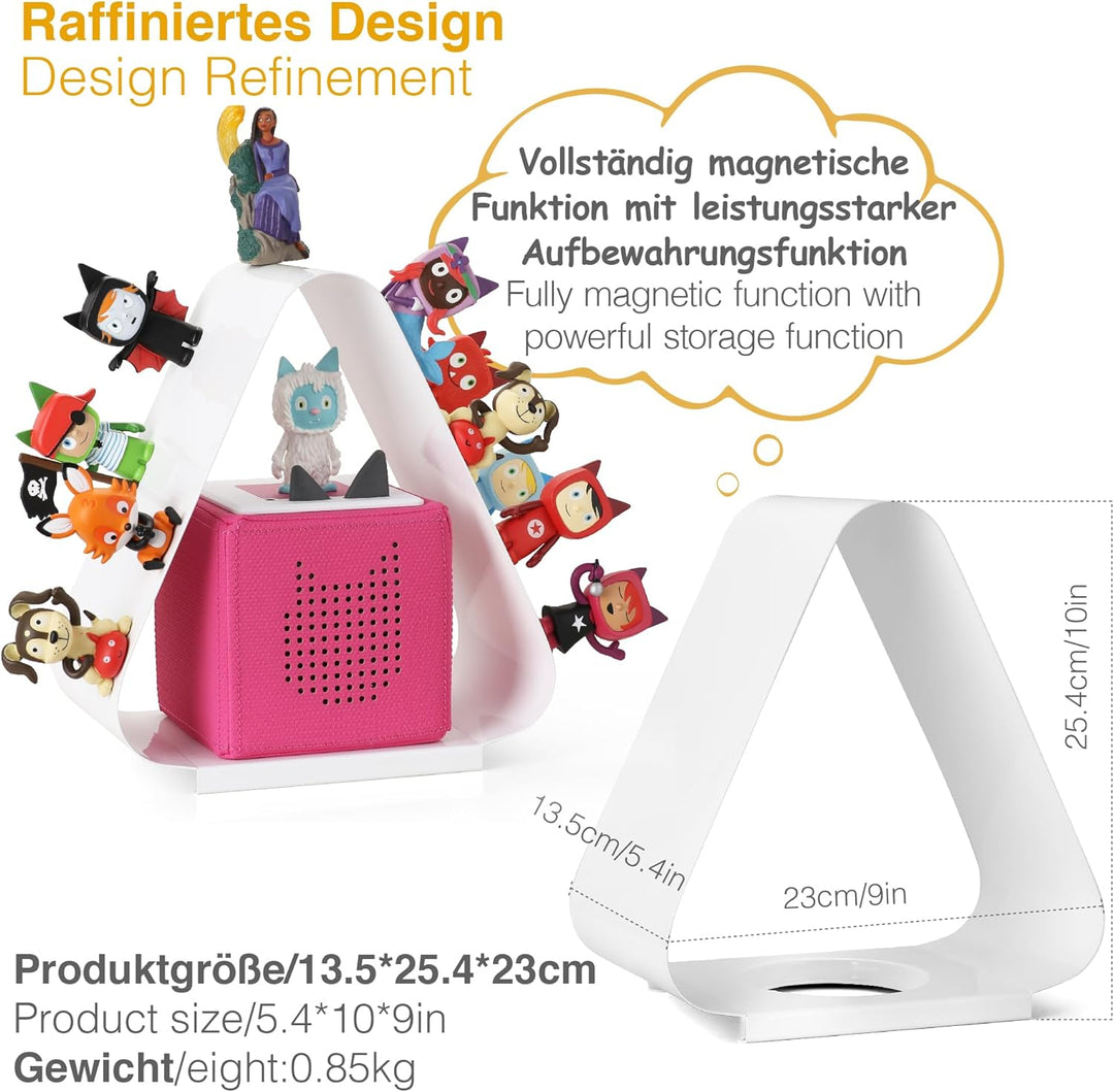 Dreieckiges Tonie Regal vollständig magnetisches Toniebox Regal für mehr als 40-50 Figuren + Box Ton