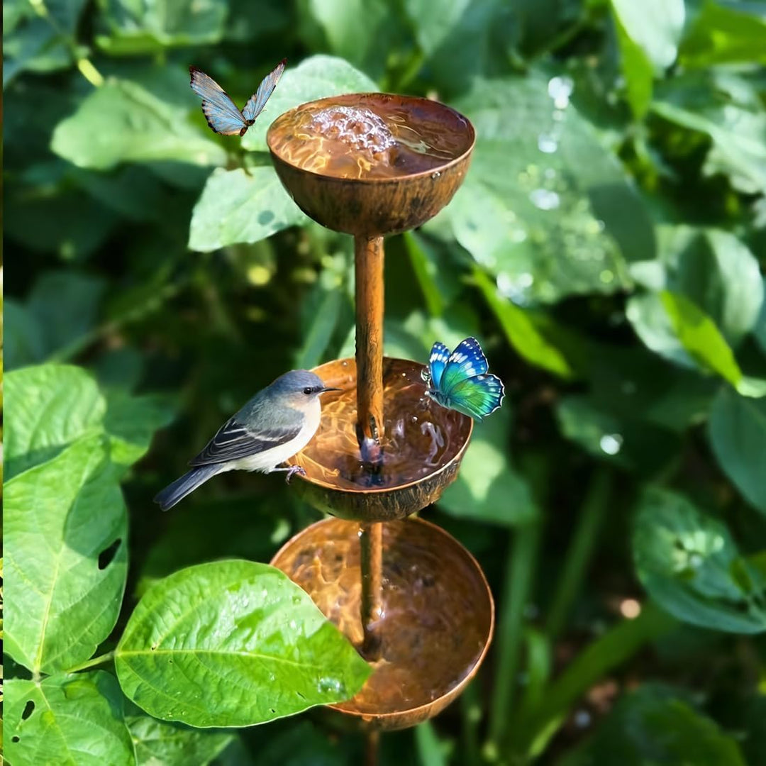 Regenfänger Gartenstecker Rost, Insektentränke Garten, Rostdeko GartendekoMetall Gartendeko für Drau