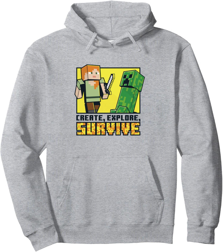 Minecraft Alex & Creeper Erschaffe, erkunde, überlebe Pullover Hoodie