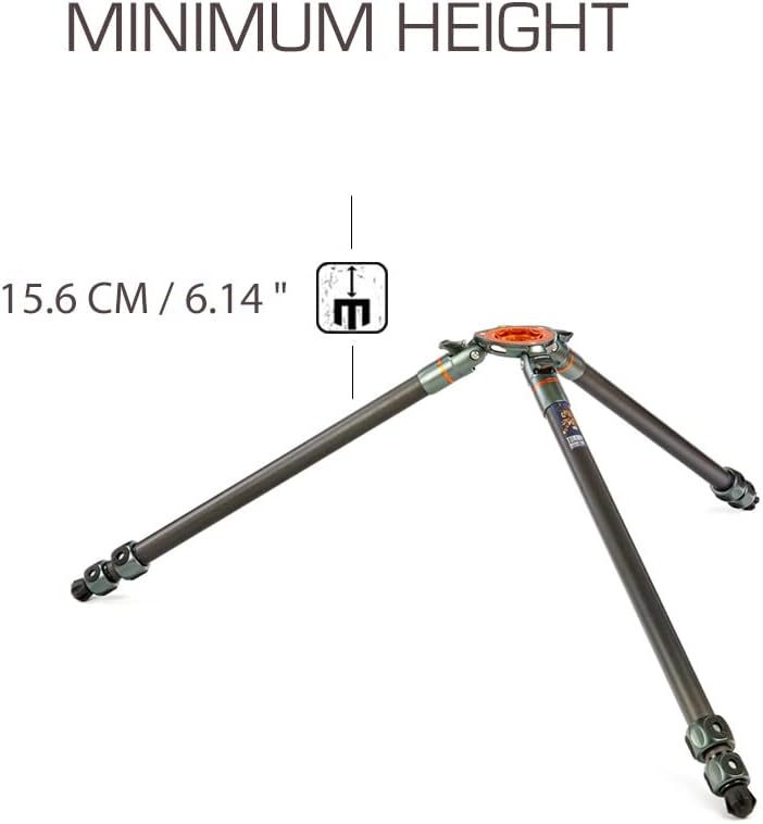 3 Legged Thing Legends Tommy Stativ aus Carbon – Verstellbares Kamerastativ mit 3 Segmenten und 3 ab