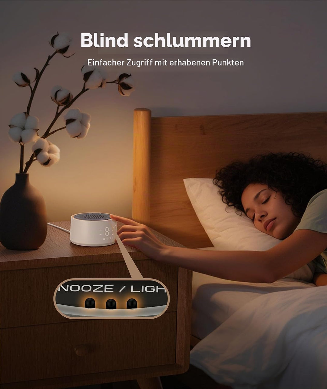 Dreamegg White Noise Machine mit Licht und Wecker, Weisses Rauschen Gerät für Erwachsene und Kinder,