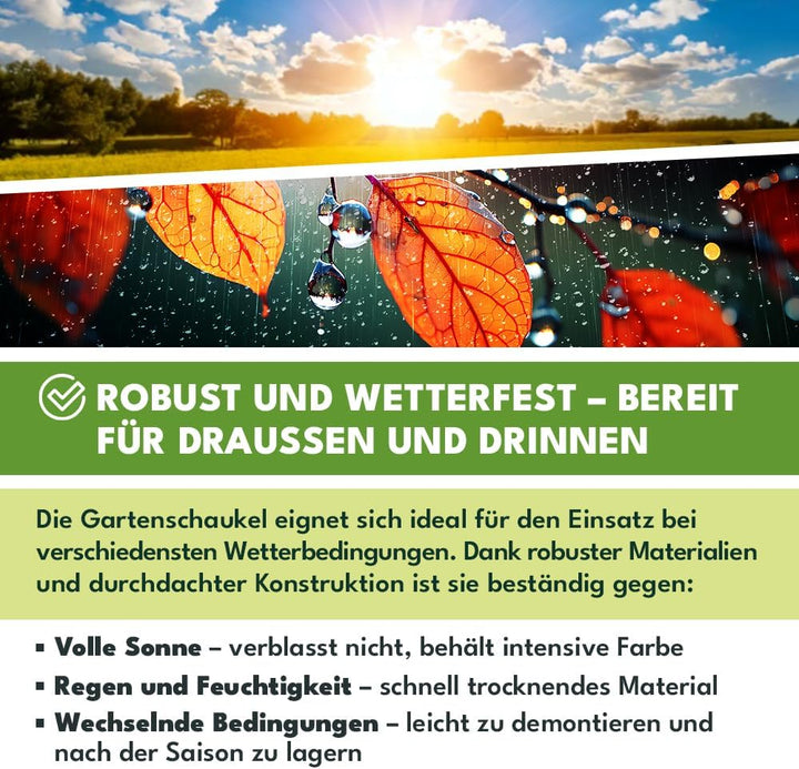 KRUMAD Kinderschaukel Outdoor & Indoor, Ergonomische Schaukel Kinder, Höhenverstellbaren Seilen 115–