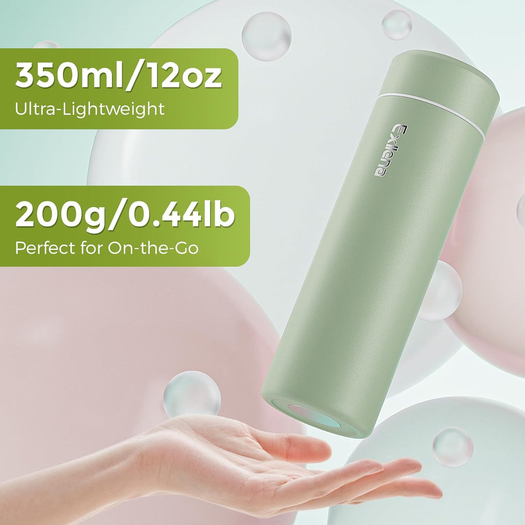 Mini Thermosflasche 350ml mit Edelstahl-Deckel, Trinkflasche Klein Doppelwandige Vakuum–Ultra-Kompak