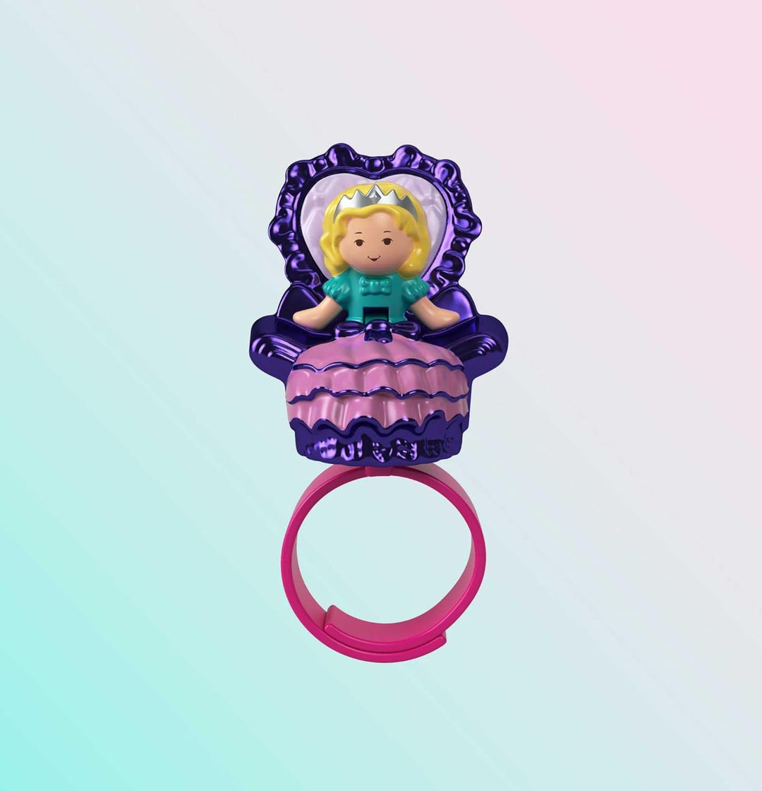 Polly Pocket Keepsake Collection Royal Ball Schmuck-Set, Einhorn-Schloss, 2 Puppen, Ring- und Ringbo