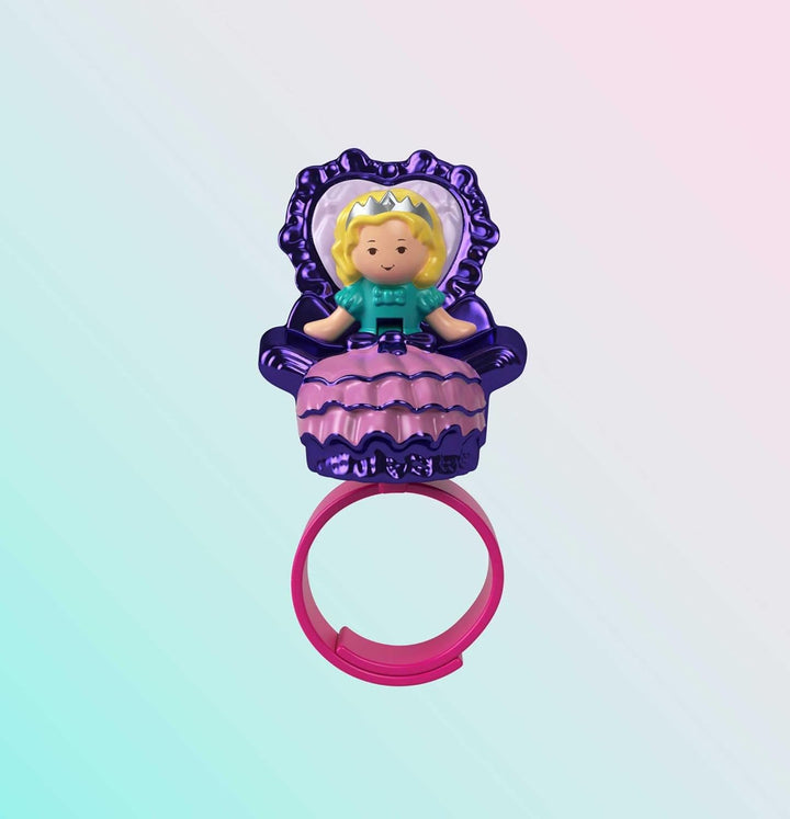 Polly Pocket Keepsake Collection Royal Ball Schmuck-Set, Einhorn-Schloss, 2 Puppen, Ring- und Ringbo