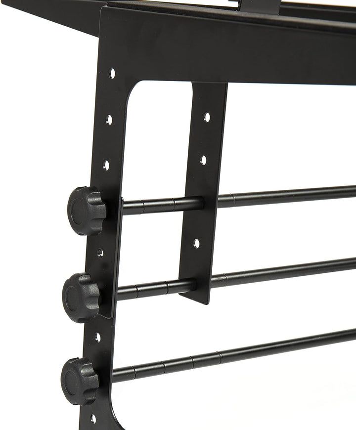 Fame DJ Multi-Stand, Laptop Stand, Höhen- und Breitenverstellbar, Angewinkelte Ablagefläche, Gummier