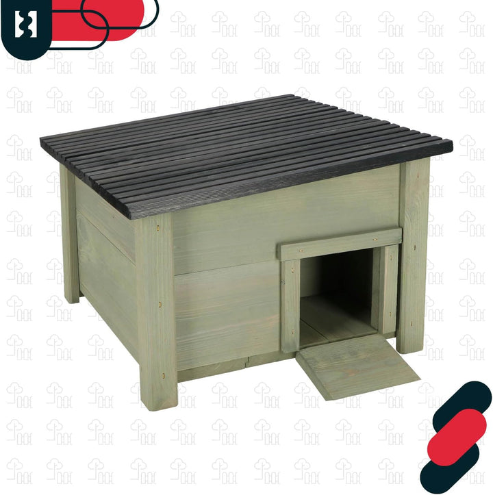 KOTARBAU® Igelhaus aus Holz für den Garten 38 x 38 cm Igelhäuschen Meerschweinchen Zubehör Meerschwe
