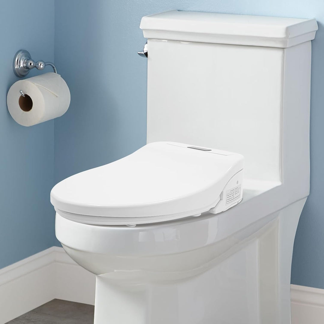 Smart Toilettensitz mit Temperaturanzeige,Elektronisches Toilettendeckel mit seitlichem Bedienelemen