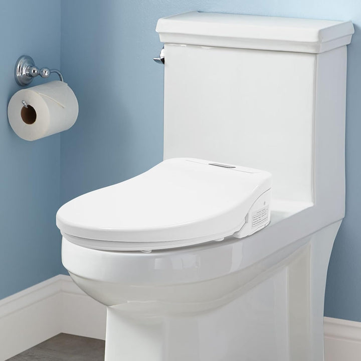 Smart Toilettensitz mit Temperaturanzeige,Elektronisches Toilettendeckel mit seitlichem Bedienelemen