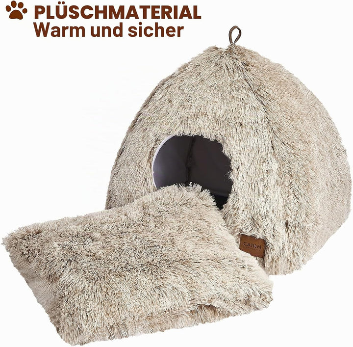 Katzenhöhle Katzenbett Katzenhaus Kuschelhöhle 40x40cm CATISM faltbar waschbar bequemer Katzenschlaf