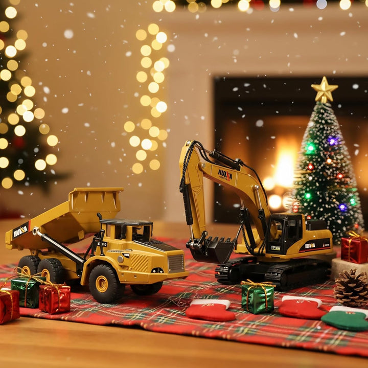 Kipplaster und Bagger Kit Spielzeug, /Metall 1:50 Kipper LKW Dump Truck Lastwagen Spielzeug Baustell