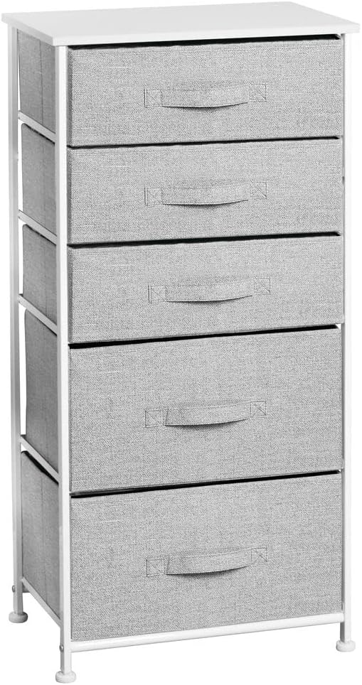 mDesign Kommode aus Stoff – praktischer Schrank Organizer mit 5 Schubladen in 2 Grössen – Aufbewahru