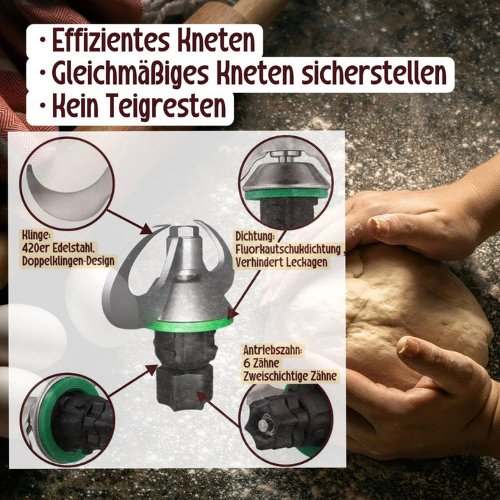 Teigmesser für Thermomix TM6,TM5 Edelstahl Teigmischmesser (mit Dichtungsring) Küchenmaschinen-Mixer