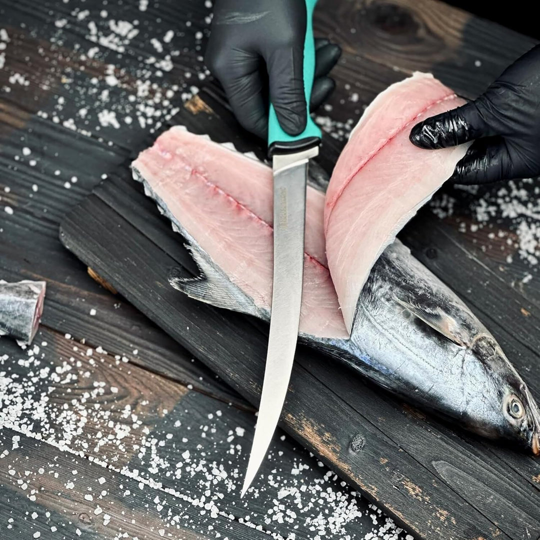 YOUSUNLONG Professionelles Fischfiletiermesser & Ausbeinmesser 245 mm – Klinge aus hochkohlenstoffha