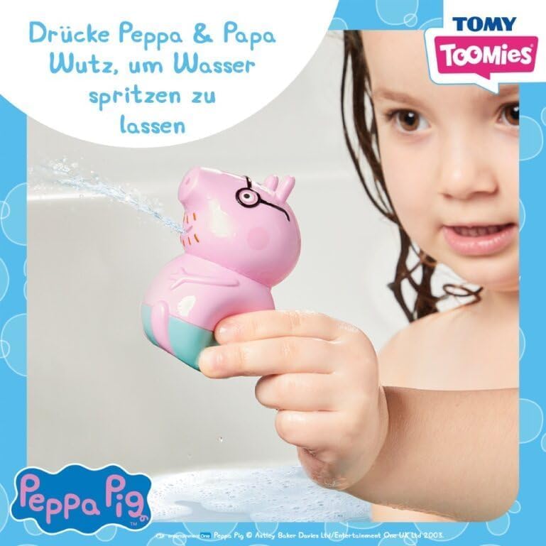 TOMY Toomies Peppa Wutz Pedalo, Baby-Badespielzeug, spassiges Bade-Accessoire und Wasserspiel für Ki