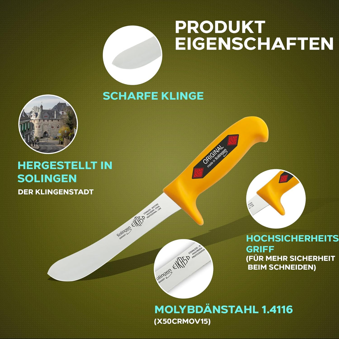 EIKASO Solingen Schlachterset Ausbeiner Set mit Profitect Griff für mehr Sicherheit beim Schneiden f