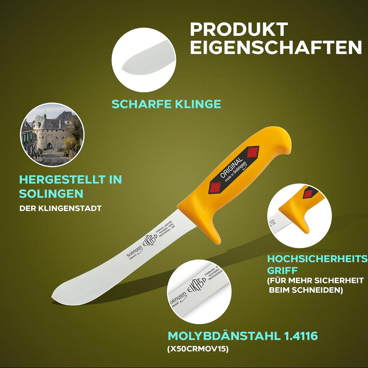 EIKASO Solingen Schlachterset Ausbeiner Set mit Profitect Griff für mehr Sicherheit beim Schneiden f