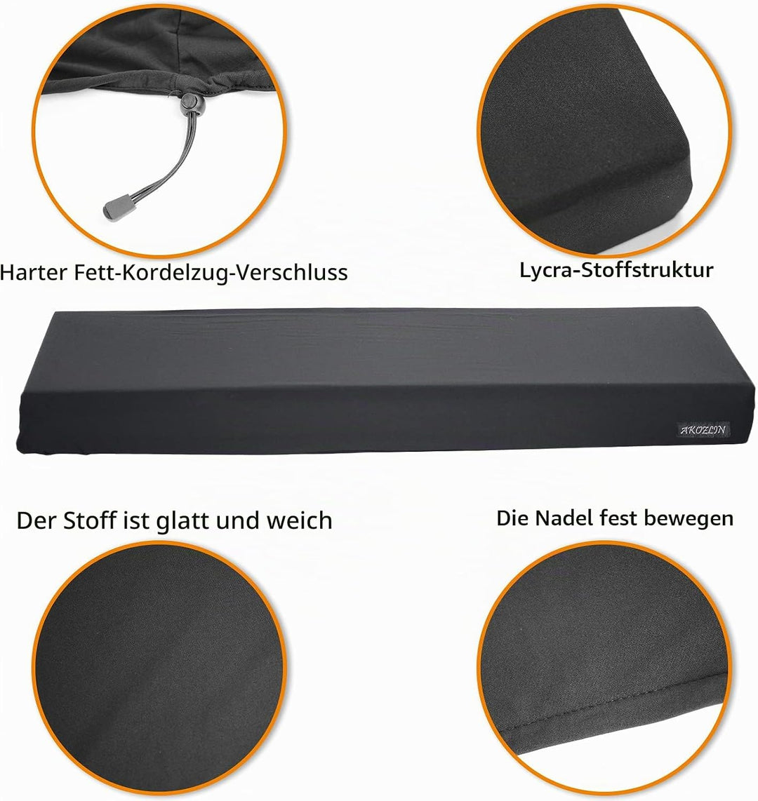 AKOZLIN Tastaturabdeckung für 88-Tasten-Keyboard, Schwar 88 Tastatur Klavierabdeckung Elektronische