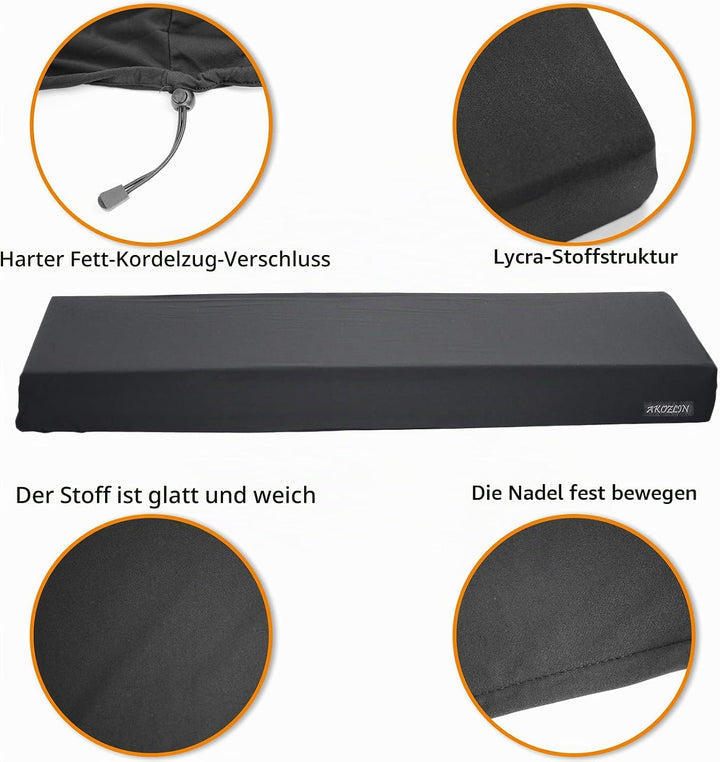 AKOZLIN Tastaturabdeckung für 88-Tasten-Keyboard, Schwar 88 Tastatur Klavierabdeckung Elektronische