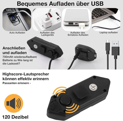 FXINRUIA E Scooter Blinker，Scooter Rücklicht LED Scooter Blinker usb-aufladung mit Wiederaufladbare