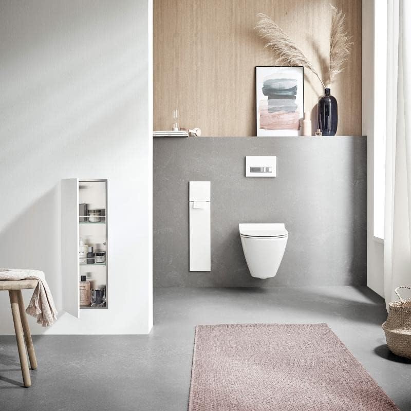 Emco Asis Pure Unterputz-Schrankmodul für die Klobürstengarnitur, Badezimmerschrank mit Toilettenpap