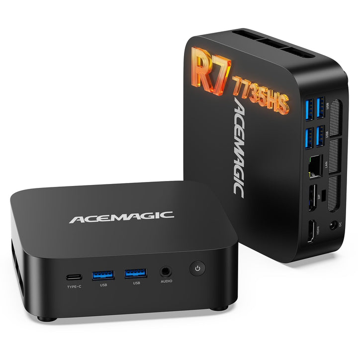 ACEMAGIC M1 Mini PC, AMD Ryzen 7 7735HS (8C/16T, bis 4,75GHz), 24GB LPDDR5 1TB NVMe SSD Win 11 Pro M