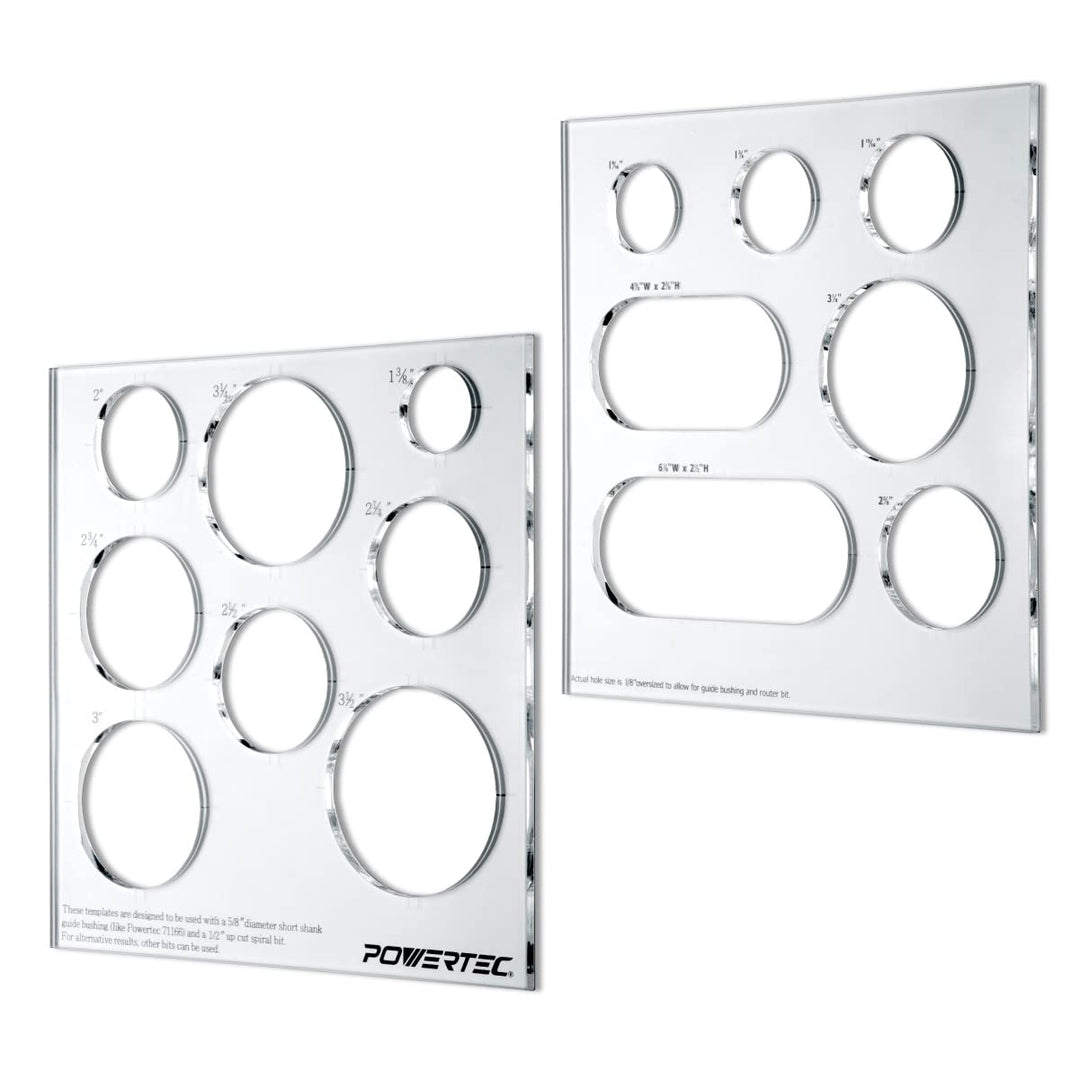 POWERTEC 71622 30,5 x 25,4 cm transparente Acryl-Dekoschablonen, Kreis/Ösen/runde Einlegeschablone f