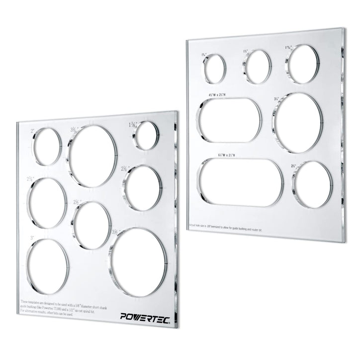 POWERTEC 71622 30,5 x 25,4 cm transparente Acryl-Dekoschablonen, Kreis/Ösen/runde Einlegeschablone f