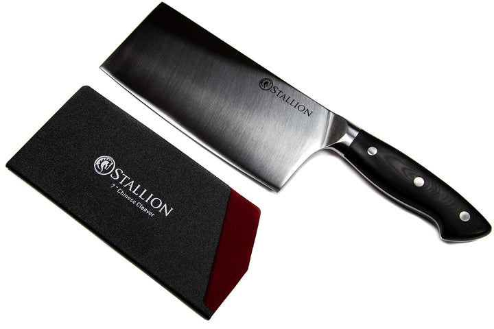 Stallion Professional Messer Chinesisches Kochmesser 17,5 cm - Klinge aus deutschem 1.4116 Messersta