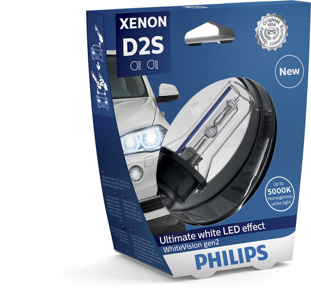Philips 85122WHV2S1 Xenon-Scheinwerferlampe WhiteVision D2S Gen2, Einzelblister D2S Single, D2S Sing