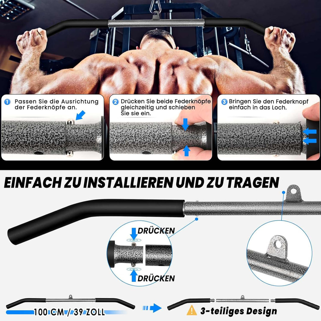 Lyndwin Kabelzug Fitness Latzug Gym Kabel, Fitness Kabelzug Set Trainer Trizeps Bizeps Rücken Arm Tr