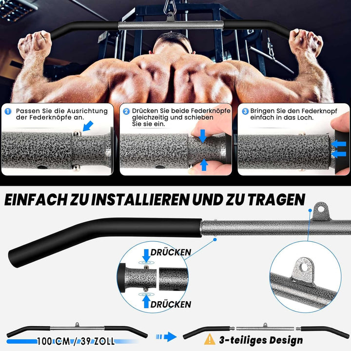 Lyndwin Kabelzug Fitness Latzug Gym Kabel, Fitness Kabelzug Set Trainer Trizeps Bizeps Rücken Arm Tr