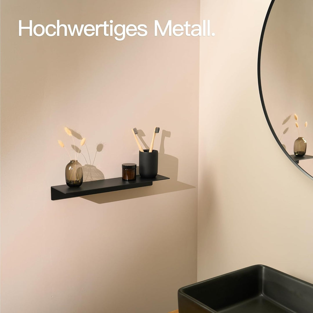 Designfabrik Hamburg Wandregal ohne Bohren | Duschregal selbstklebend | Ablage für Bad, Gästebad, Kü