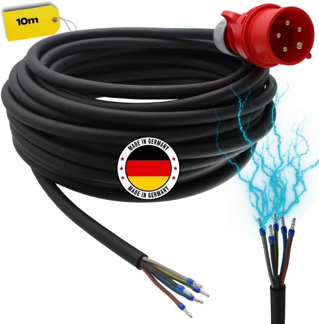 netbote24® CEE Maschinen-Anschlussleitung 400V / 16A H07RN-F 5-polig (3P+N+PE) 5x2,5 mm² IP44 2,5-50