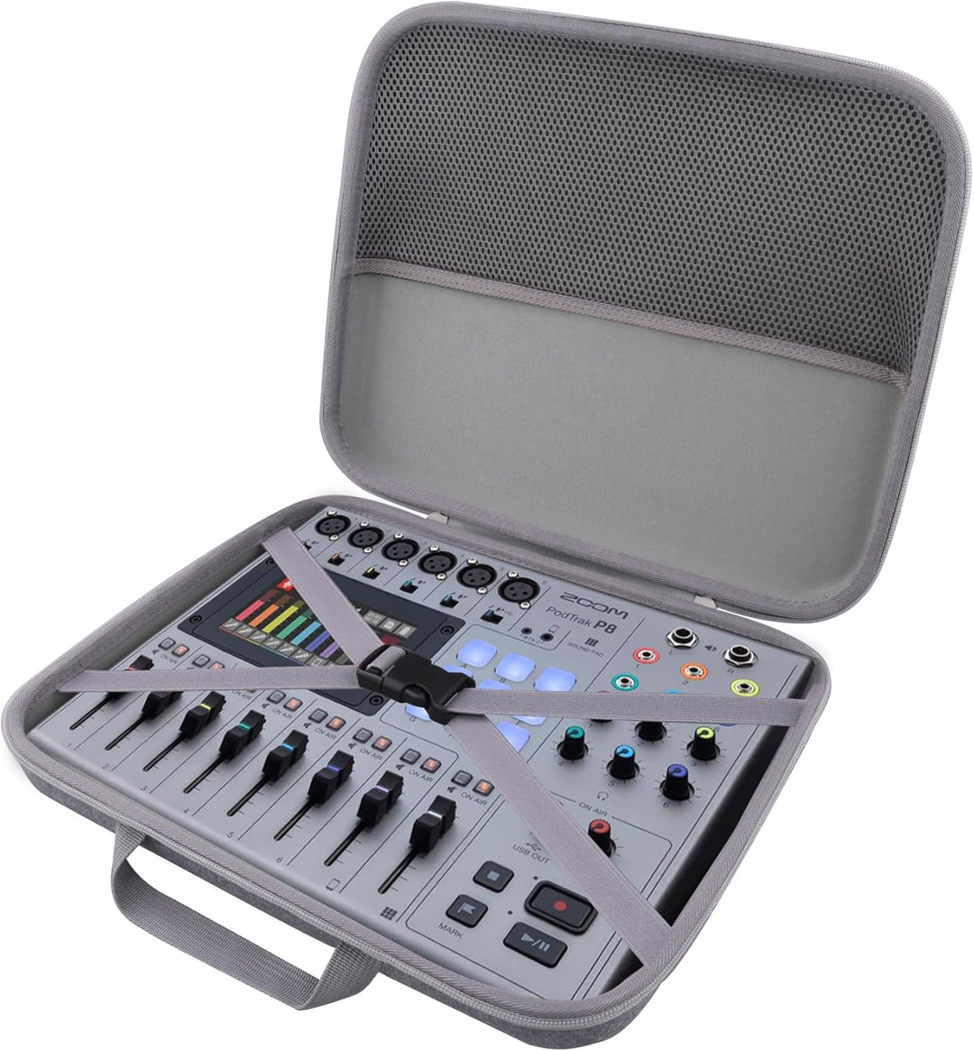 co2CREA Hart Reise Schutz Hülle Etui Tasche für Zoom PodTrak P8 Podcast Recorder, Nur Hülle für Zoom