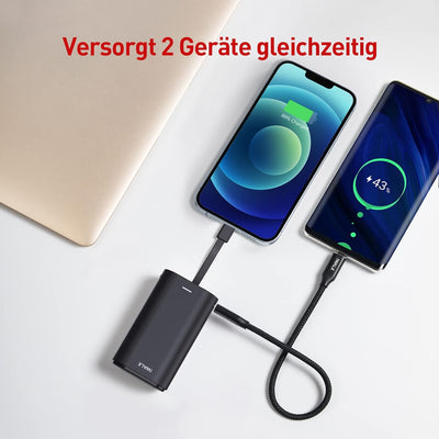 iWALK Klein Power Bank 9000mAh, Tragbares Externes Ladegerät mit Integrierte Kabel Mini Fast Charge